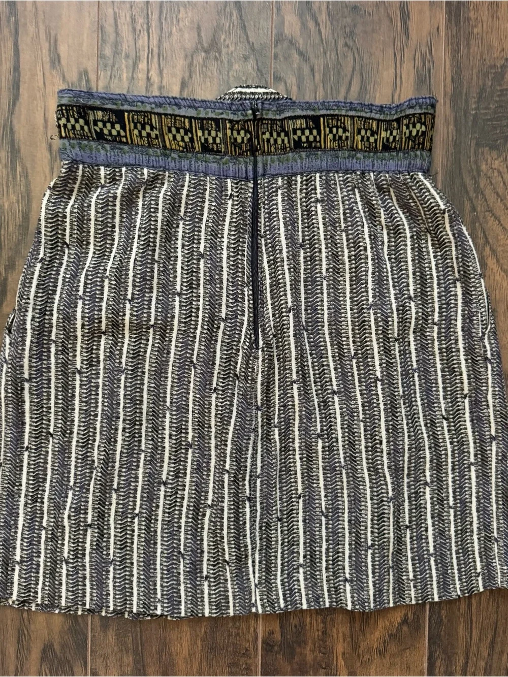 Size 27” Grey and White Striped Mini Skirt